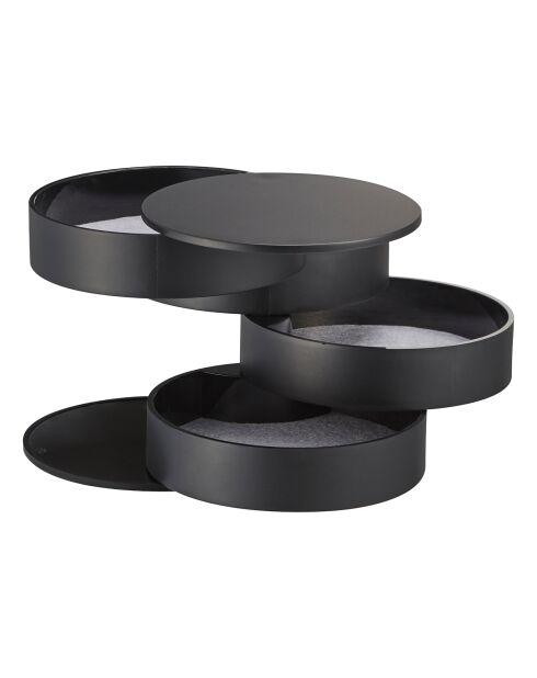 Zwarte juwelendoos - D.10 cm