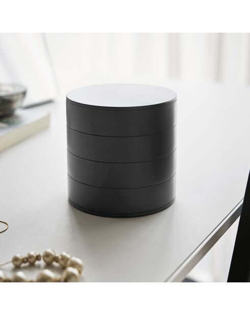 Zwarte juwelendoos - D.10 cm