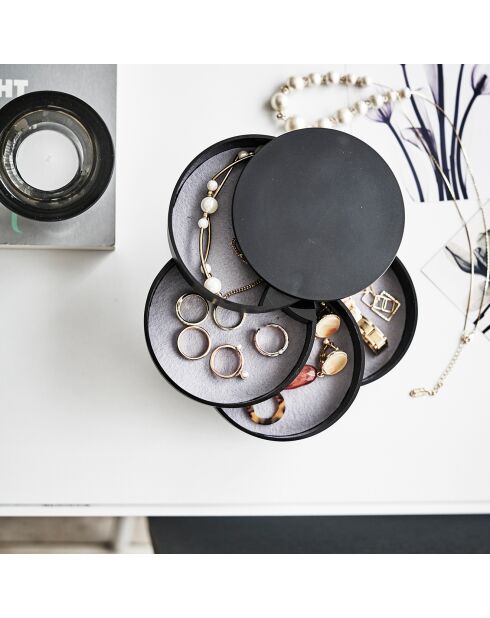 Boite à bijoux noire - D.10 cm