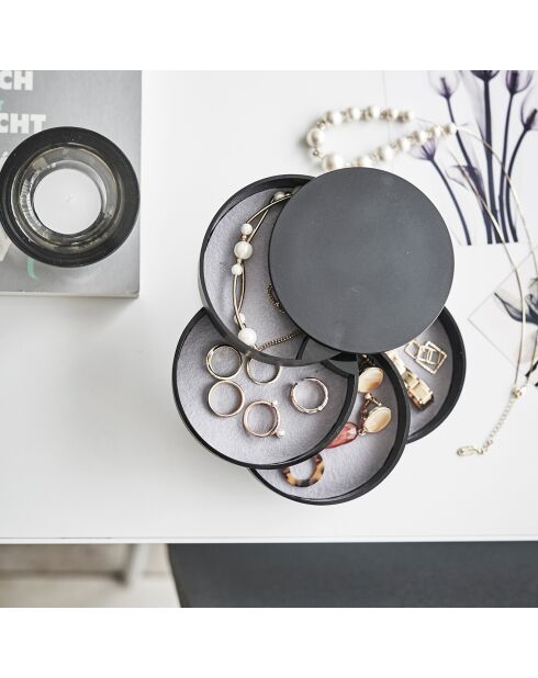 Zwarte juwelendoos - D.10 cm