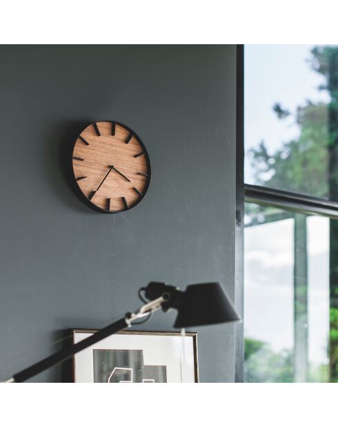 Horloge Yam noir/bois - D.26.5 cm