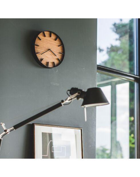 Horloge Yam noir/bois - D.26.5 cm