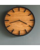 Horloge Yam noir/bois - D.26.5 cm