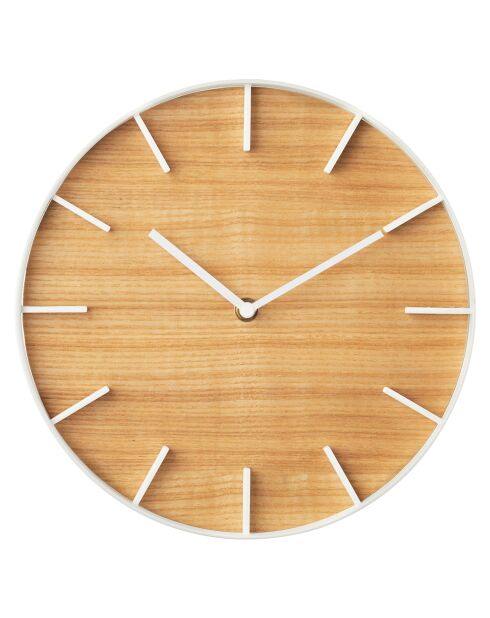 Horloge Yam bois/blanc - D.26.5 cm