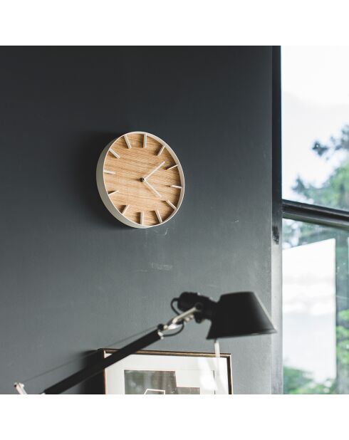 Horloge Yam bois/blanc - D.26.5 cm