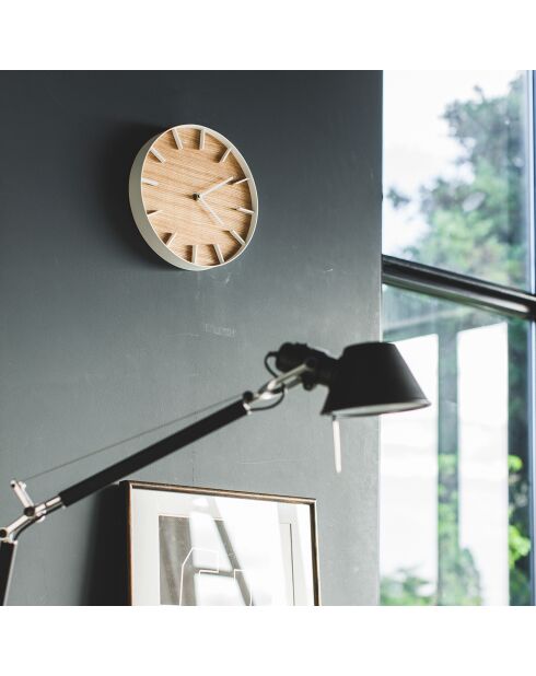 Horloge Yam bois/blanc - D.26.5 cm