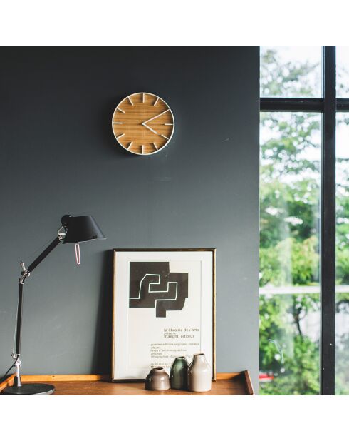 Horloge Yam bois/blanc - D.26.5 cm