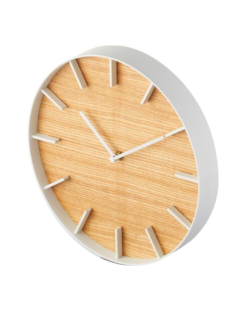 Horloge Yam bois/blanc - D.26.5 cm