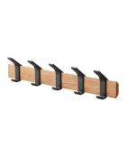Porte-manteaux adaptable noir/bois - 50x6.5x10 cm