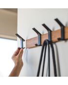 Porte-manteaux adaptable noir/bois - 50x6.5x10 cm