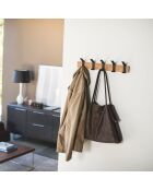 Porte-manteaux adaptable noir/bois - 50x6.5x10 cm