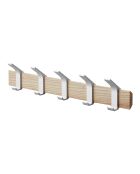 Porte-manteaux adaptable bois/acier - 50x6.5x10 cm