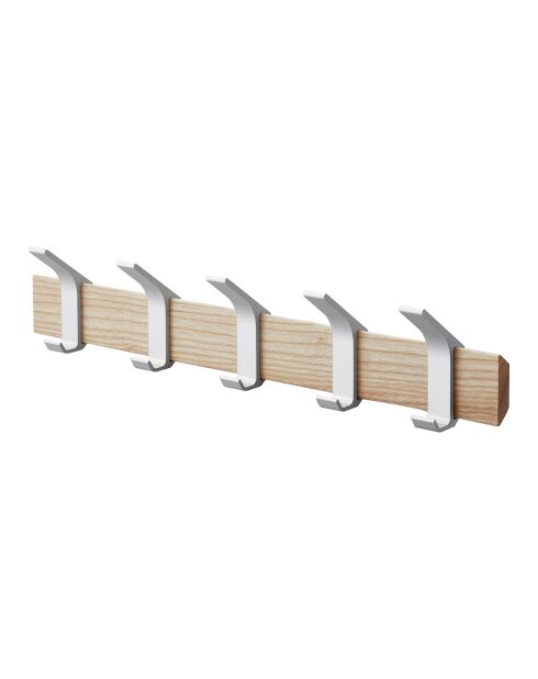 Porte-manteaux adaptable bois/acier - 50x6.5x10 cm