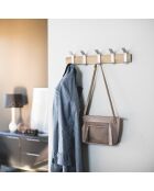 Porte-manteaux adaptable bois/acier - 50x6.5x10 cm