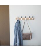 Porte-manteaux adaptable bois/acier - 50x6.5x10 cm