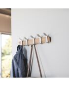 Porte-manteaux adaptable bois/acier - 50x6.5x10 cm