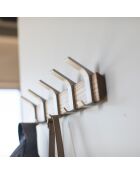 Porte-manteaux adaptable bois/acier - 50x6.5x10 cm