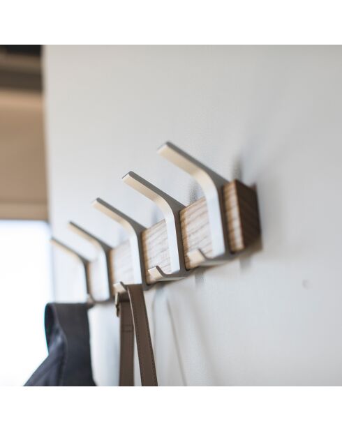 Porte-manteaux adaptable bois/acier - 50x6.5x10 cm