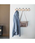 Porte-manteaux adaptable bois/acier - 50x6.5x10 cm