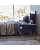 Table d'appoint chevet noir/bois - 35x35x35 cm