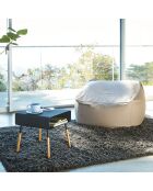 Table d'appoint chevet noir/bois - 35x35x35 cm
