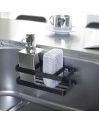 Porte-savon & éponge à ventouse noir - 18x8x6 cm