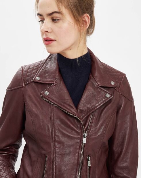 Steffie burgunderrote Lederjacke