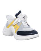 Sneakers en Cuir Bianca blanc/gris/noir/jaune - Talon 5 cm