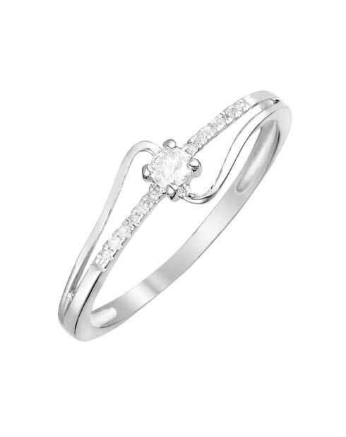 Bague Beauté Discrète Diamants 0.10 ct Or Blanc