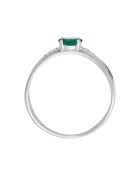 Bague Mangaïa Or Blanc Diamants 0.06 ct & Emeraude 0.38 ct