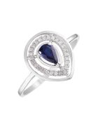 Bague Océane Diamants 0.09 ct & Saphir 0.30 ct or blanc