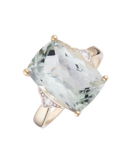 Bague Green Hill Diamant 0.03 ct & Améthyste 6.63 cts or jaune