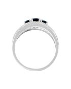 Bague Indus Diamants 0.08 ct Saphirs 1.07 ct Or Blanc
