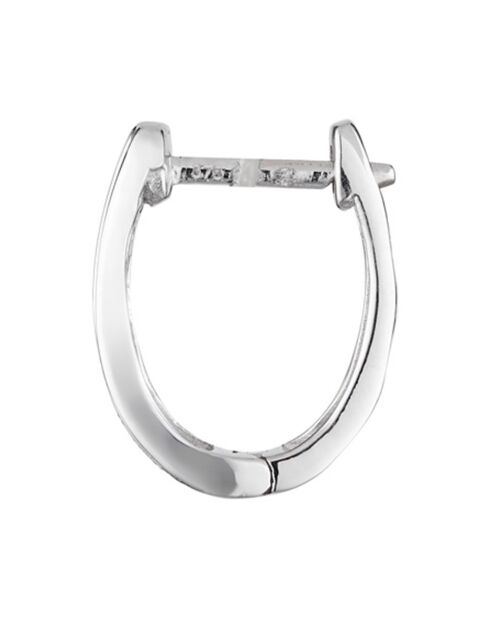 Boucles d'Oreilles Créoles Passion Or Blanc Diamants 0.08 ct
