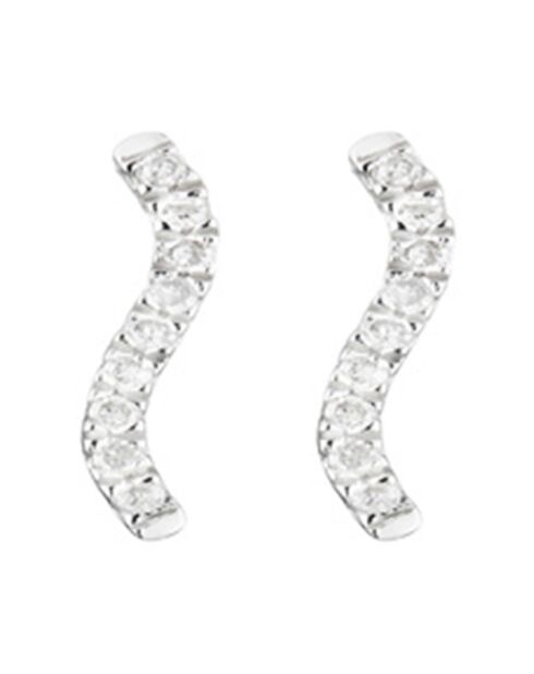 Boucles d'oreilles Douce Vague Diamants 0.05 ct Or Blanc