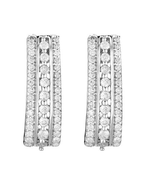 Boucles d'oreilles Pavage Eclat Diamants 0.25 ct Or Blanc