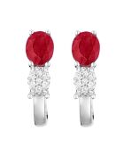 Boucles d'oreilles Lisemore Diamants 0.04 ct & Rubis 0.96 ct or blanc