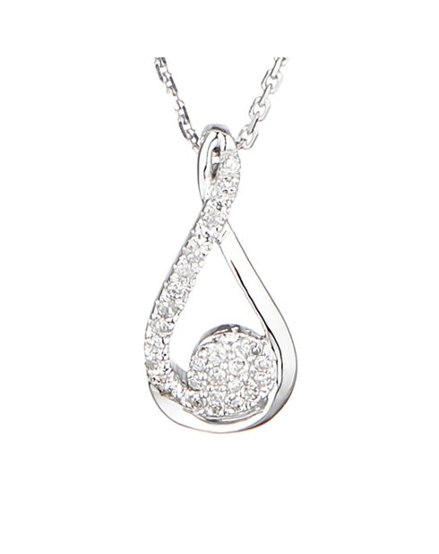 Ciondolo con diamante Kourtney in oro bianco 0,08 ct