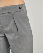 Pantalon à pinces en Laine mélangée gris