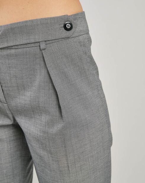 Pantalon à pinces en Laine mélangée gris