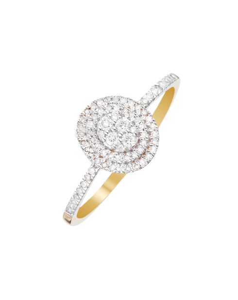 Bague Beauty Queen Diamants 0.20 ct or jaune