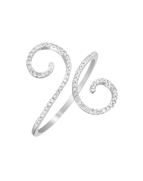 Bague Spirale d'Amour Diamants 0.15 ct Or Blanc