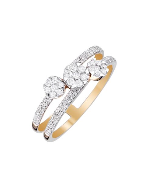 Anello in oro giallo da 0,45 ct con 3 parole Sweet Diamonds