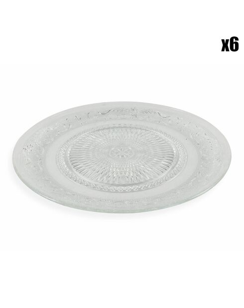6 Assiettes Imperial transparentes - D.25 cm