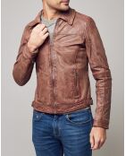 Cognac leren jack Boddy