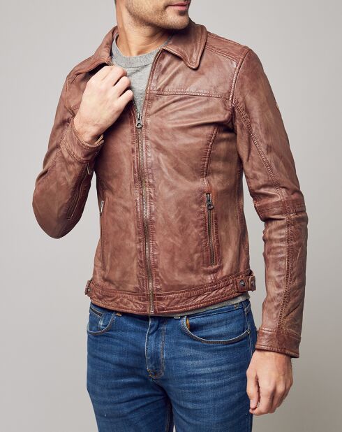 Cognac leren jack Boddy