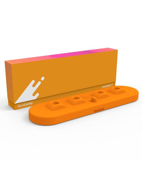 Support Antibactérien pour 4 Têtes de brossettes orange