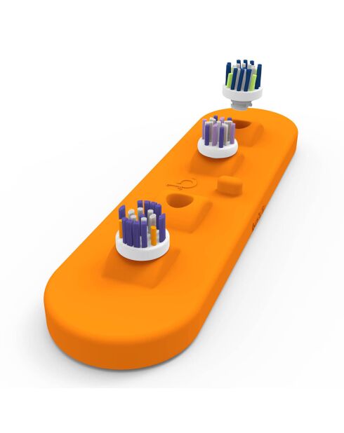 Support Antibactérien pour 4 Têtes de brossettes orange
