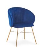 Chaise Smart Velours bleue - 61x59x80 cm
