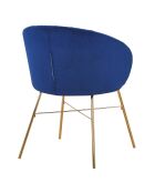 Chaise Smart Velours bleue - 61x59x80 cm